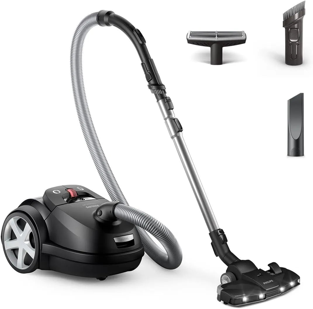 Philips aspirateur 8000 XD8122/10, Moteur 900 W, Série avec Sac Performer LED, Câble 12 m, Filtre HEPA, Brosse TriActive+ LED, Sacs Longue Duré