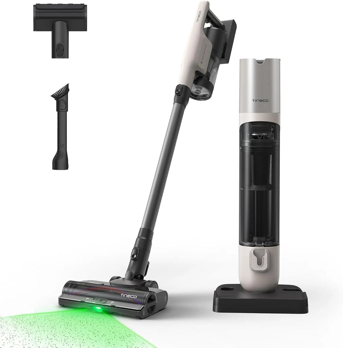 Aspirateur balai 100Min 200AW, Tineco Pure One Station 5 Pro sans Fil avec Base Auto-Vide 2.5 L, Détection Poussière LED 120°, d'Autonomie