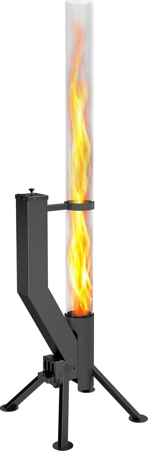 Sans fumée GARDENFLARE Foyer, Tube de cheminée d'extérieur à granulés de bois en acier inoxydable pour feu d'ambiance dans votre jardin, terrasse