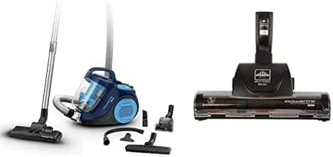 Rowenta aspirateur RO2981 ZR902201, buse 2 en 1 pour Fentes & Brosse Maxi Turbo, système cyclonique, réservoir 1,5 L, Brosse parquet