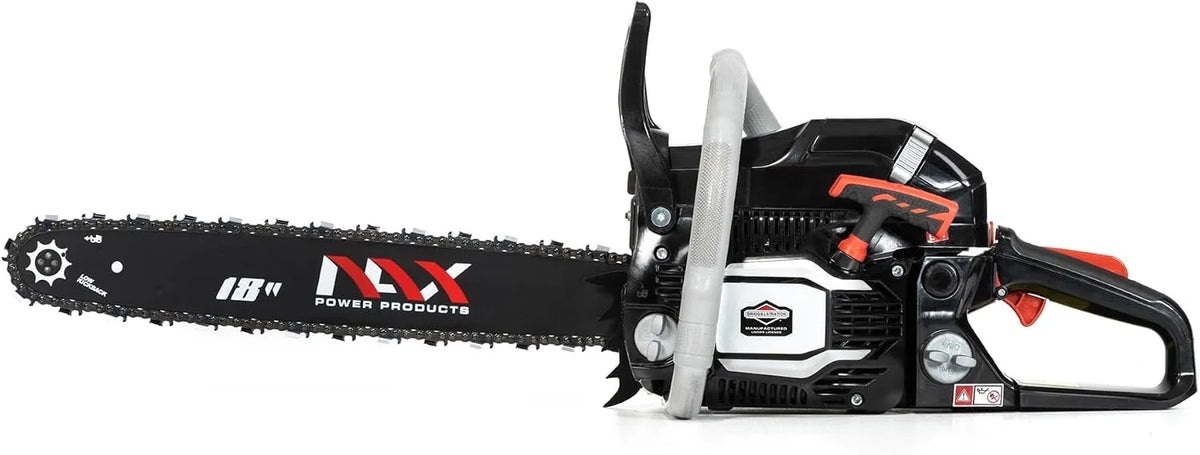 Tronçonneuse 400C cm3, Stratton produit sous licence guide 18' 45 cm système anti-rebond Low Kickback thermique scie à chaîne, NAX POWER PRODUCTS