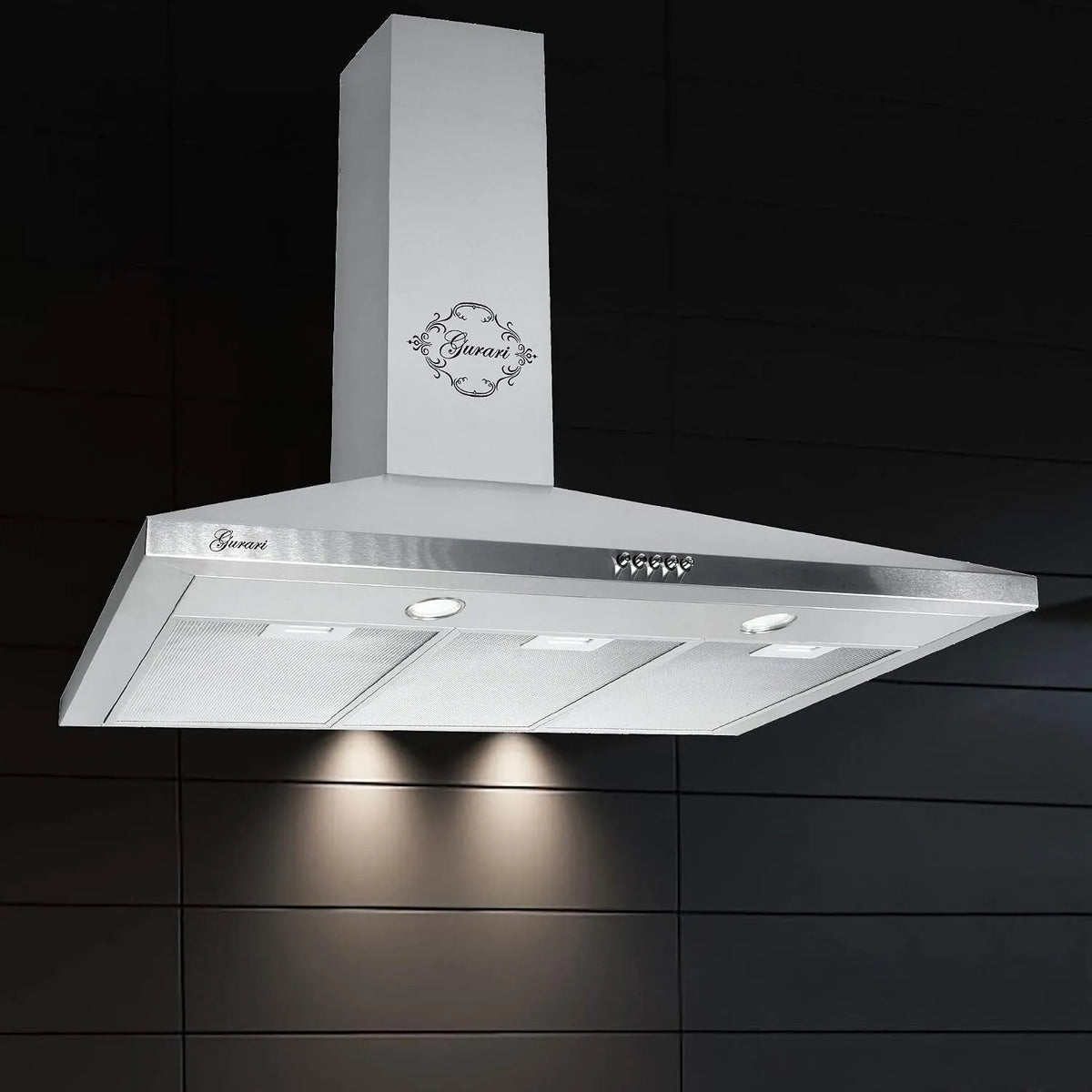 Hotte aspirante, 3 niveaux de vitesse, Hotte Inox, 3 niveaux de vitesse, Recirculation possible, C 147 murale 90 cm