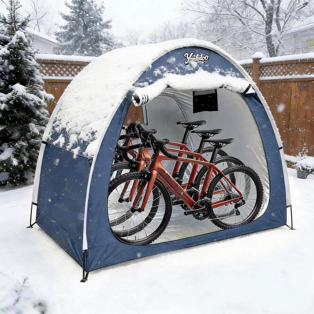 Vélo 210D Abri de, housse de pour 2 à 3 vélos, bleu, imperméable, portable, tente de rangement pour avec tissu Oxford