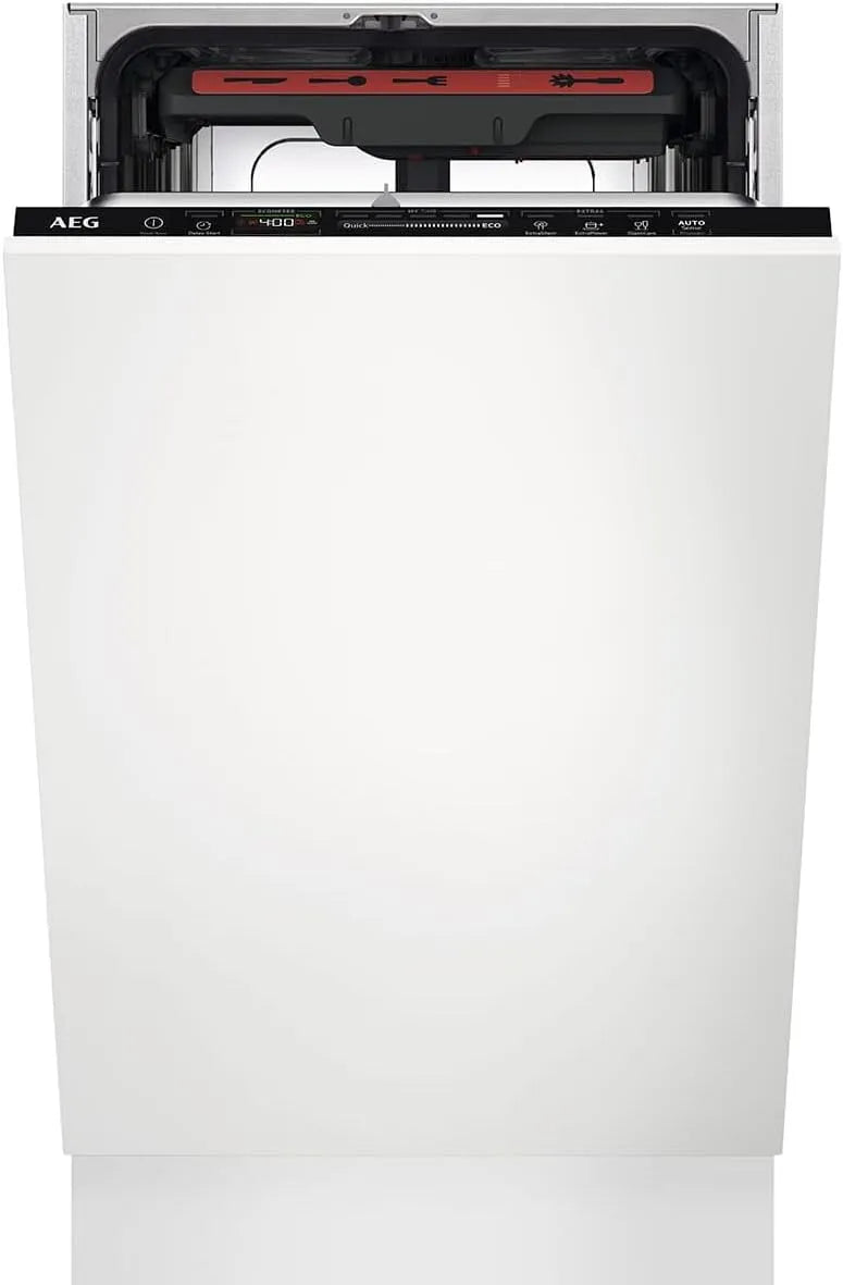 AEG lave-vaisselle, 10 couverts, en acier inoxydable, technologie AirDry, largeur 45 cm, encastrable, à intégration totale