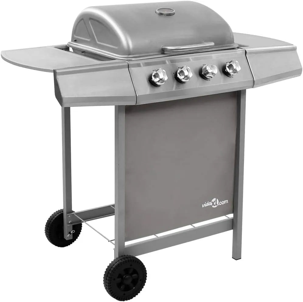 Barbecue à gaz Festnight, avec 4 Brûleurs 8,0 KW finition argentéeé