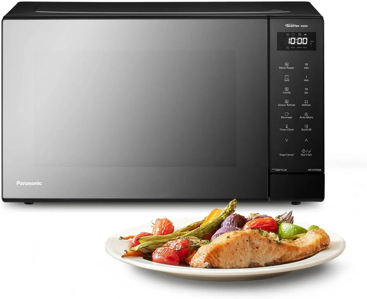 Panasonic four à micro-ondes NN-GT65QBEPG, 1 000 W, Cuisson Combinée, LED, finition noire, capacité 31 L Combiné, 7 Niveaux de Puissance