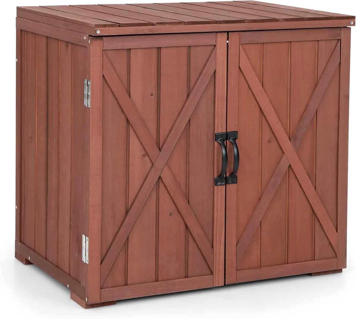 Armoire Goplus, à Outils en Bois de Sapin pour Jardin, Placard pour Outils Abri de Jardin, dimensions 77 x 56 x 72CM, Marron