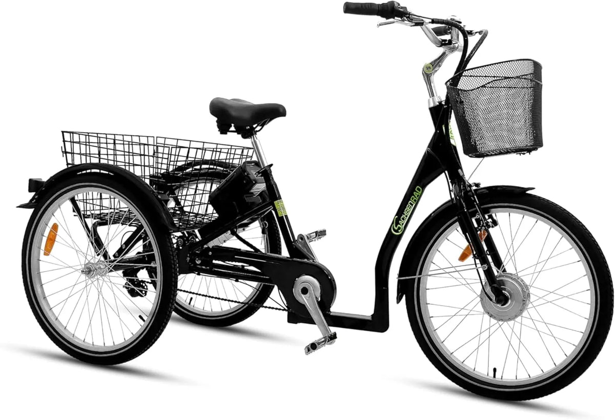 LG vélo T3A, Cargo électrique Trio avec système d'alarme, Cellule Durable, finition noire, électrique 250 W, électrique