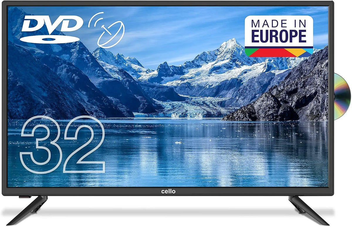 Téléviseur C3220FDE Cello, LED 32 Pouces, 3X, avec Lecteur intégré, CVBS, entrée Audio, YPbPr, Sortie Casque, 3,5 mm
