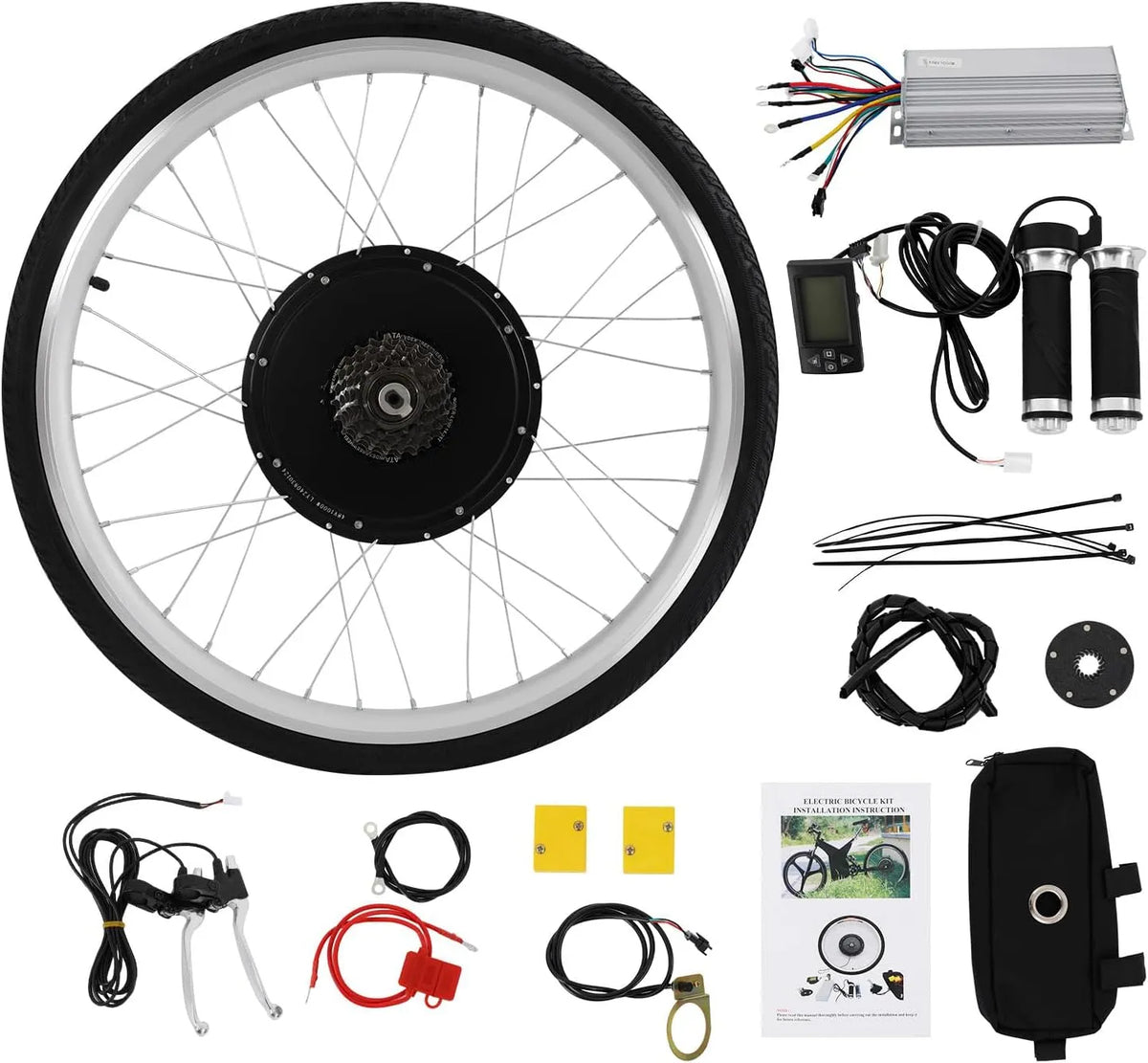 Vélo électrique V/1000, puissance 1000 W, moteur 48 V, Kit de conversion pour 26' avec écran LCD, 7 roues libres