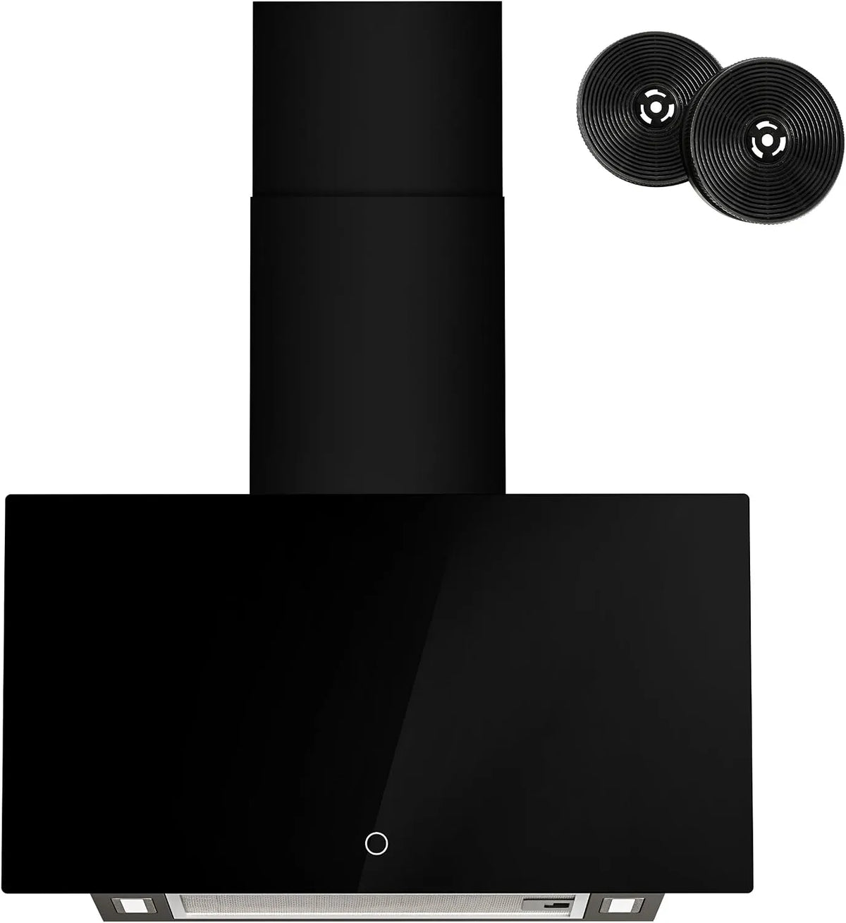 Hotte aspirante FIREGAS, largeur 60cm, 400m³/h, classe énergétique A+, Noire, Hotte de Cuisine 3 niveaux de vitesse