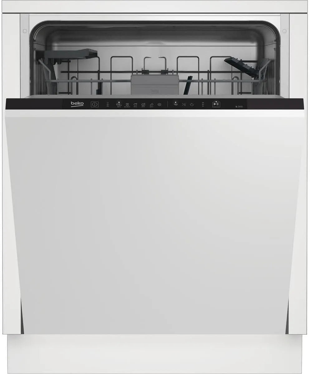 Beko lave-vaisselle BDIN16430 b300, encastrable 60 cm à intégration totale, 6 programmes, pour 14 couverts, 3 niveaux de rinçage, 5 températures