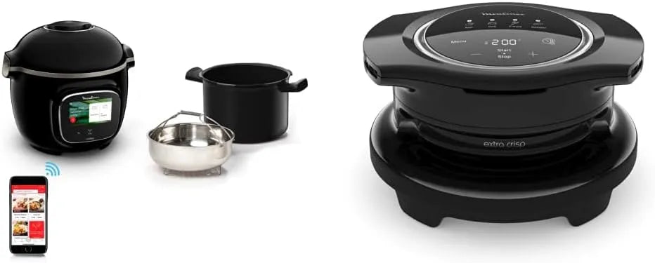 Moulinex Cookeo Touch Wifi Multicuiseur intelligent, 4 programmes automatiques, Connecté & Extra Crisp Couvercle Cookeo, Cuve 6 L, Jusqu'à 6 personnes