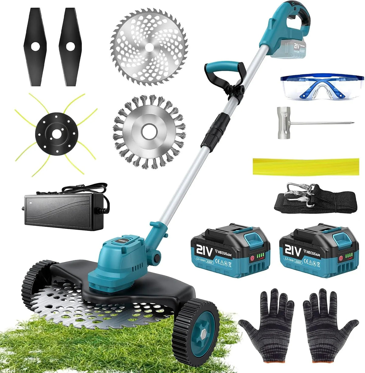 Débroussailleuse, Coupe Bordure sans Fil avec Batterie, électrique, Pour le Jardin, Moteur Sans Balais, Longueur RéGlable