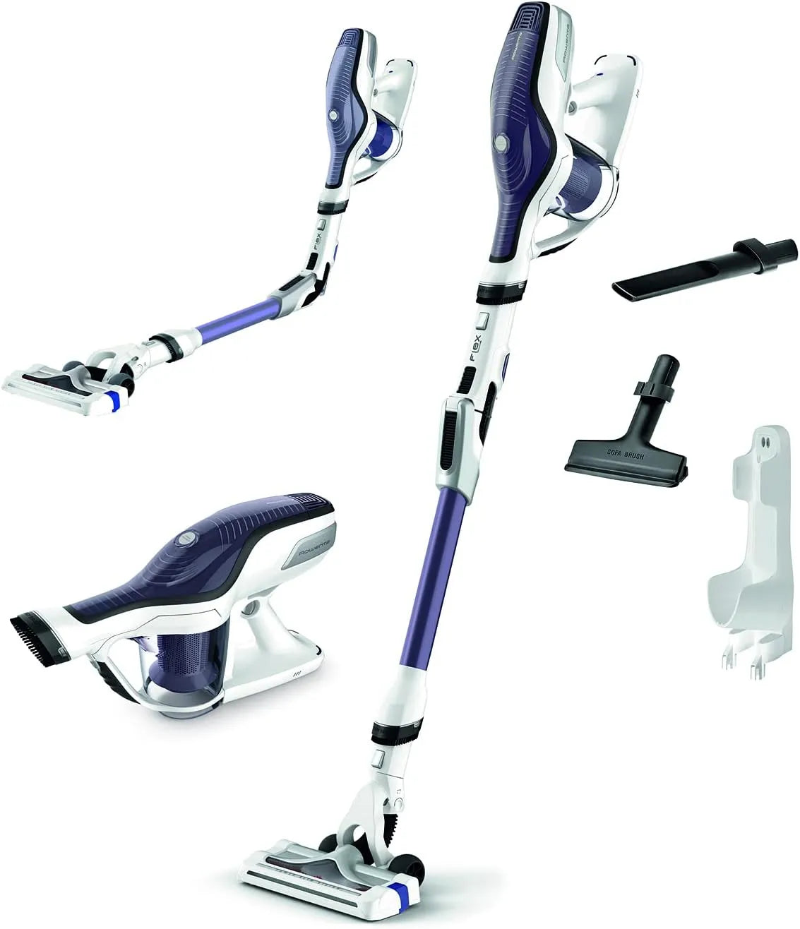 Rowenta aspirateur balai RH9479WO, Air Force Flex 560, Puissance d'Aspiration 100 Air-Watts Autonomie 35 Minutes, Sans Fil Multifonction Tube Flexible