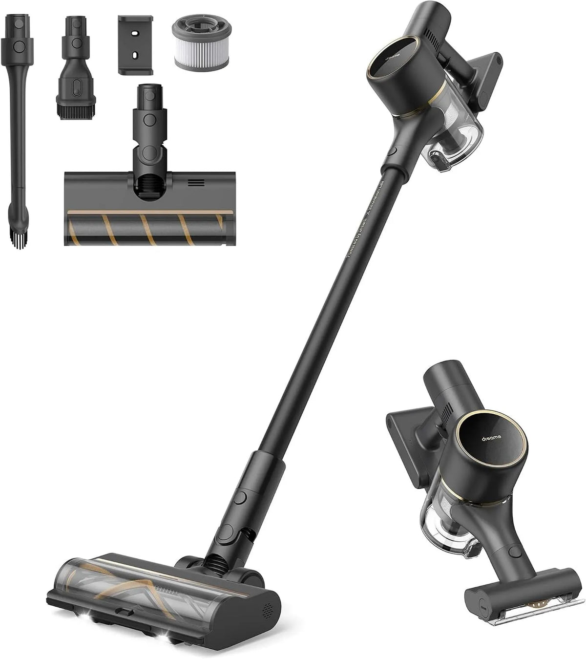 Dreame aspirateur balai 150AW 65min, R10 Pro sans Fil, 20 000PA, léger et Polyvalent, autonomie, Brosse Multi-Surfaces, lumières LED