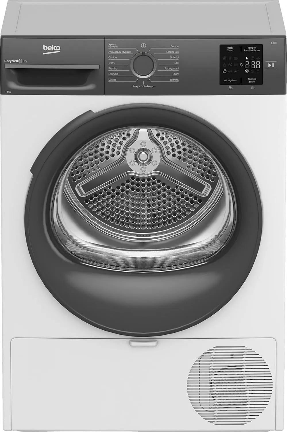 Beko modèle BMTEU93EA, asciugatrice Libera installazione Caricamento frontale Grigio, Bianco