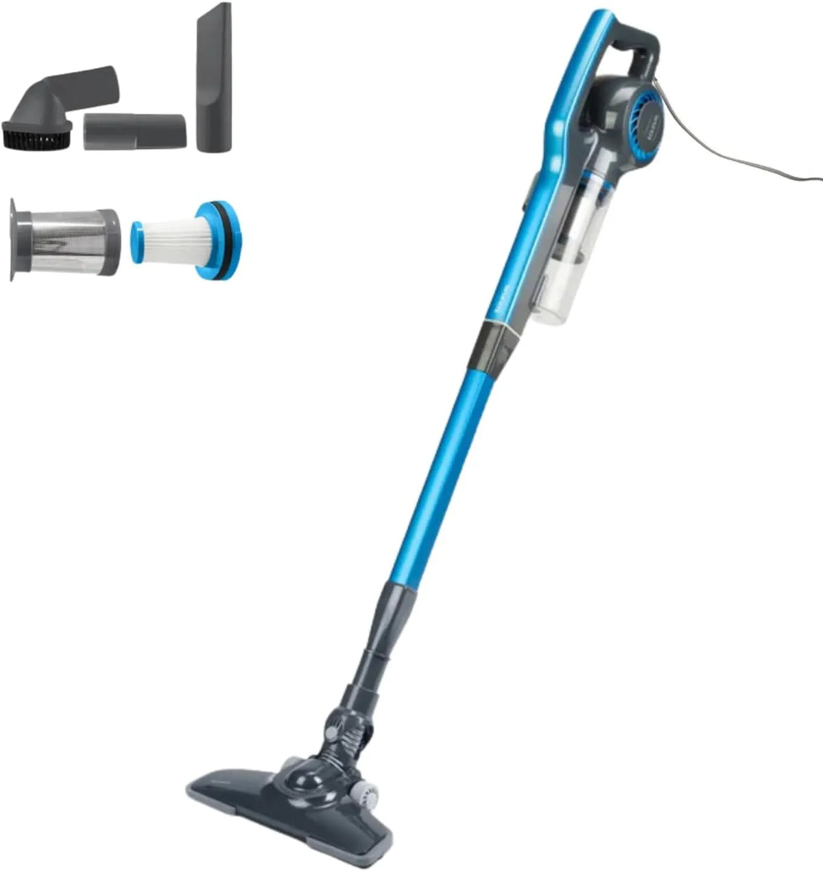 Black+Decker aspirateur BXVMS600E, à Main et Lance. Cordon de 6 mètres. cyclonique sans Sac. Filtre EPA. finition grise, Balai électrique 3-en-1 600W