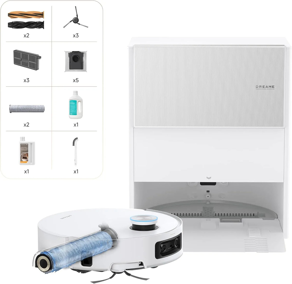 Dreame aspirateur Aqua10, lavage et séchage à la chaleur, Ultra Roller Robot et serpillère avec aspiration 30 000 Pa, protection de tapis