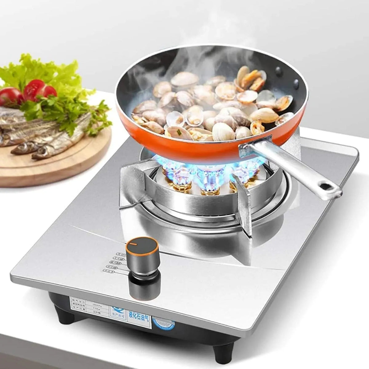 Cuisinière à gaz, puissance 7KW Facile À Nettoyer, Poele A Gaz, Size: LPG, Table De Cuisson À Brûleur À Flamme Réglable, Naturel Domestique Portable
