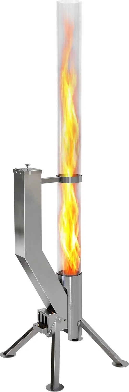 De GARDENFLARE Foyer, colonne de feu pour jardin et terrasse, avec flamme jusqu'à 1,5 m et brosse de nettoyage incluse, Votre feu
