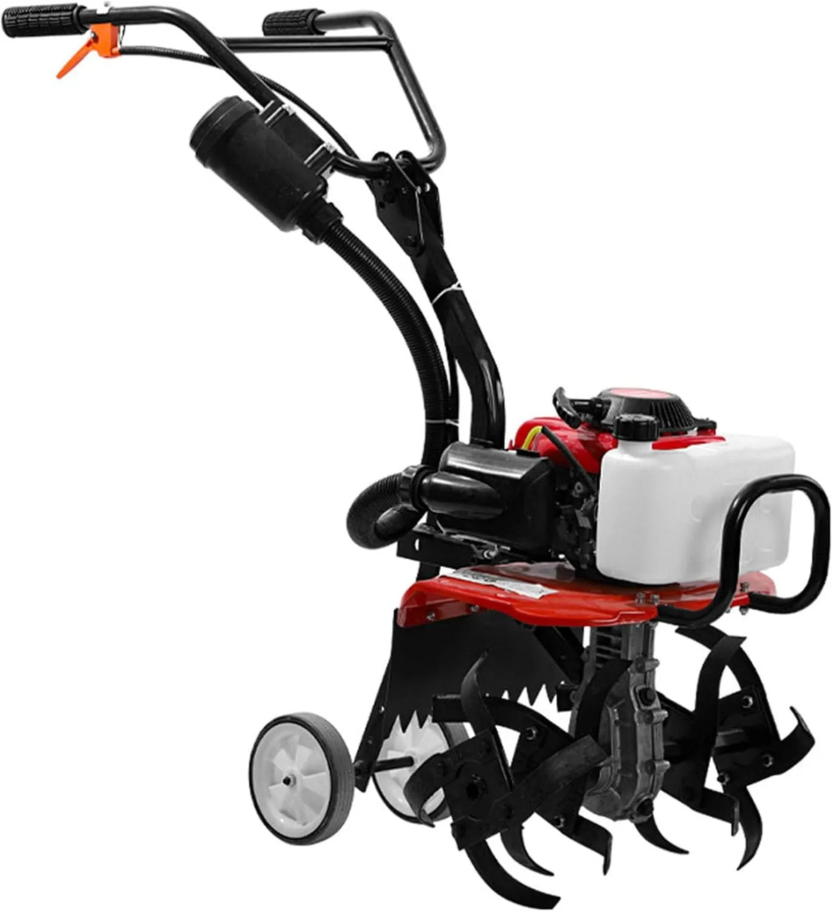 Motoculteur, design léger et compact avec poignées sûres pour un labour fiable, à essence au format au format portable pour jardin
