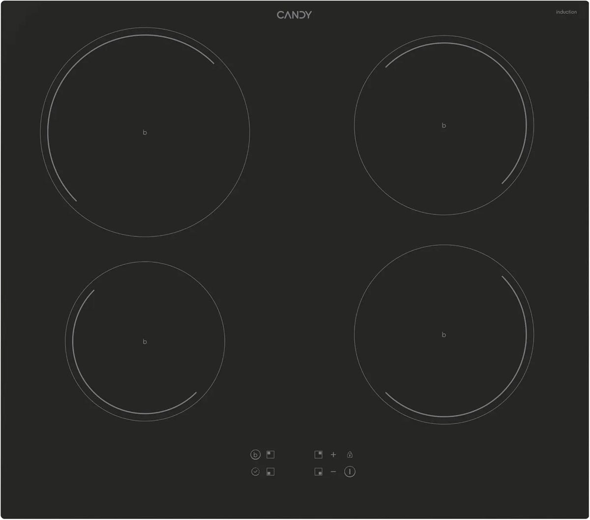 Table de cuisson à induction Candy CITT642C/E1, dimensions 59 x 55 x 52 cm, 4 feux, vitrocéramique, à encastrer, Power Management, Touch, Grill