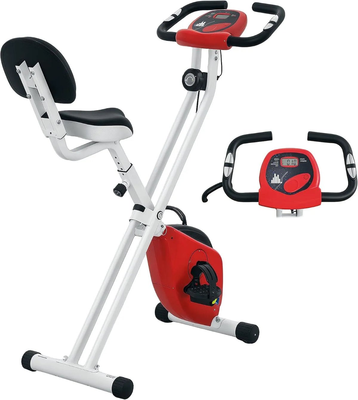 Homcom vélo, d'Appartement Magnétique Pliable, Collaboration Aosom.fr x FFHandball, de Fitness en X Silencieux pour Sport Maison et Cardio-training