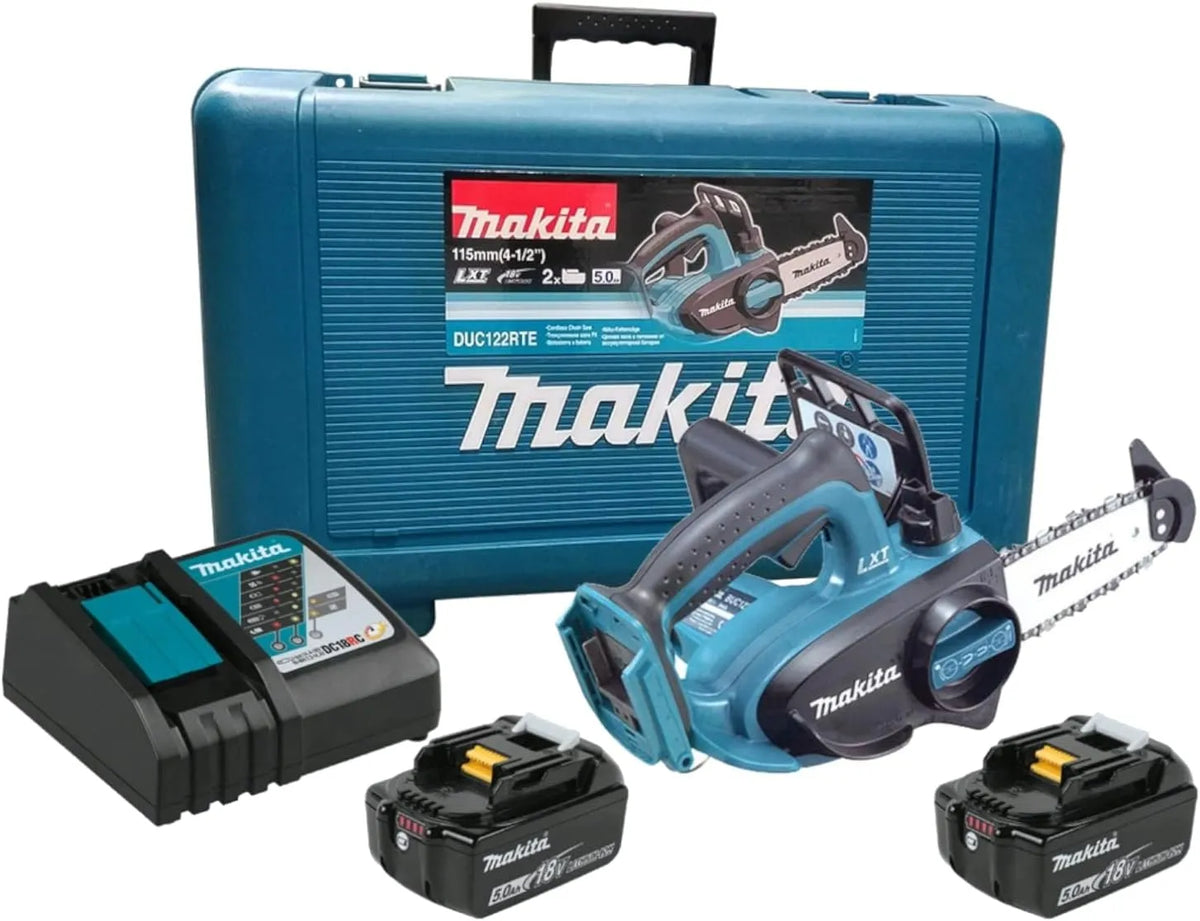 Makita modèle DUC122RTE, Tronconneuse sans fil 18V avec 2 x 5,0 Ah batterie et chargeur