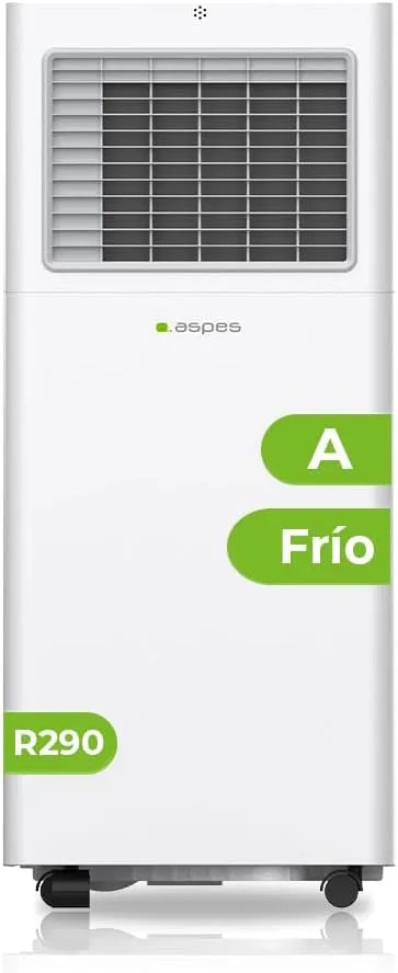 Climatiseur AAAP900F Aspes, 9000 BTU, Portable, Télécommande, Froid Seul, Écran LED, Écran Tactile, Minuterie, Kit d'installation de Fenêtre Inclus