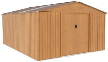 Abri de jardin, métal Imitation Bois 15m² avec puits de lumière