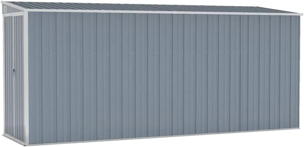 Abri de jardin vidaXL, Mural finition grise 118x382x178 cm Acier galvanisé
