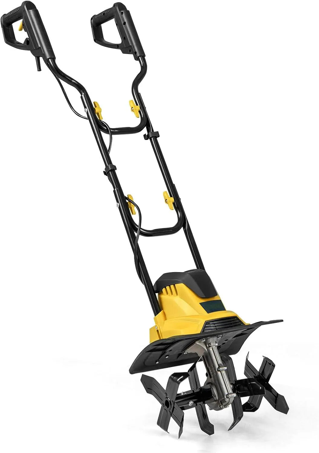 Goplus motobineuse, Largeur de Travail et Profondeur de Travail 22 cm, Largeur 36,5, Fraiseuse de Jardin, Electrique Filaire 1200W, Jaune