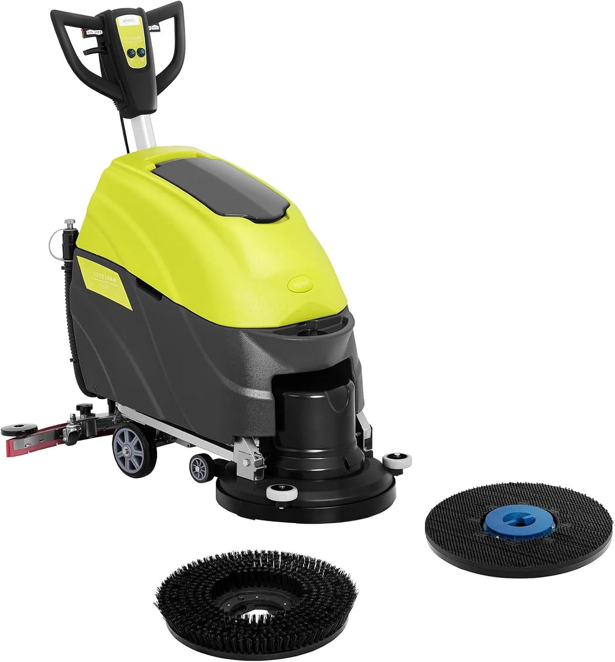 TOPCLEAN 1600 Autolaveuse Auto, Laveuse Autoportée Autotractée Monobrosse Machine Entretien Sol Professionnelle, 1600 W, Racloir 76 cm, 1 600 m²