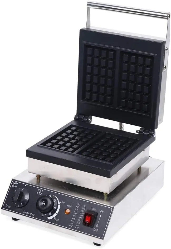 Gaufres commerciale Machine à, réglable de 0 à 5 minutes, gaufres + 2 moules pour gaufres DIY maison, desserts, restauration rapide
