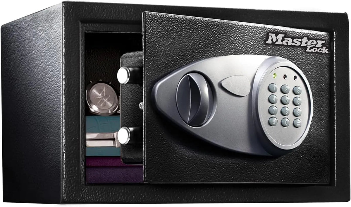 Coffre-fort X055ML Master Lock, Medium 16 Litres, C -fort, Documents A4 etc. finition noire, Serrure Electronique, Idéal pour Bijoux