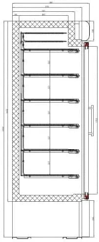 Congélateur CombiSteel, capacité 578 Litres, porte vitrée, Orientation Droite, Autonome