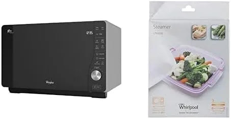 Whirlpool four à micro-ondes MWF 427 SL STM008, capacité 25 litres, 800 + 1000 W &, Accessoire de cuisson pour Micro-ondes, avec steamer
