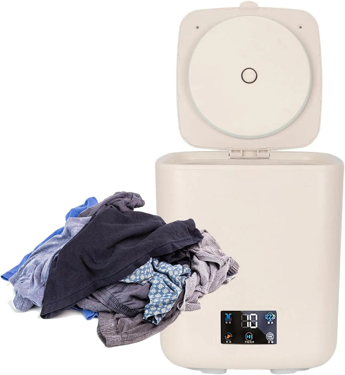 Lave-linge, Les sous-vêtements de Grande capacité de 7 L avec essoreuse, Mini entièrement Automatique, Portable, Mini à écran Tactile Blue