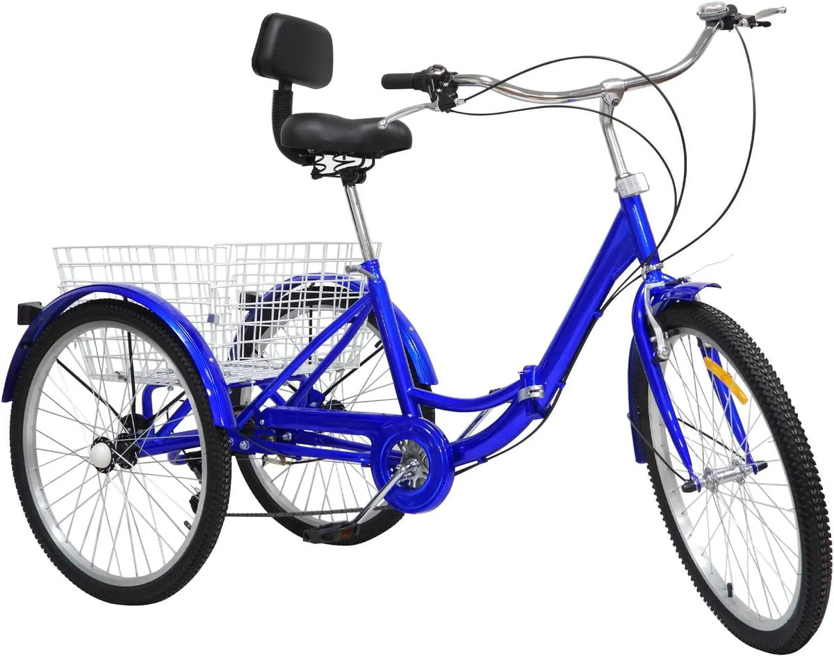 Vélo, l'exercice pour homme et femme, Tricycle adulte de 61 cm, 3 roues 7 niveaux de vitesse, le shopping