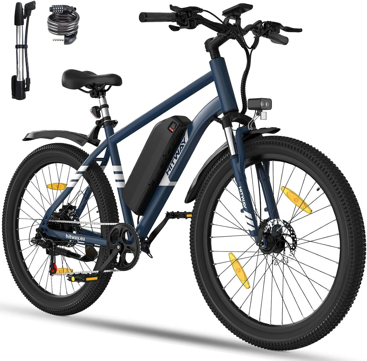 Vélo électrique 36V13Ah/48V15 60-100km HITWAY, puissance 250W Moteur pour Adulte, VTT Électrique 27,5', 48V15,6AH