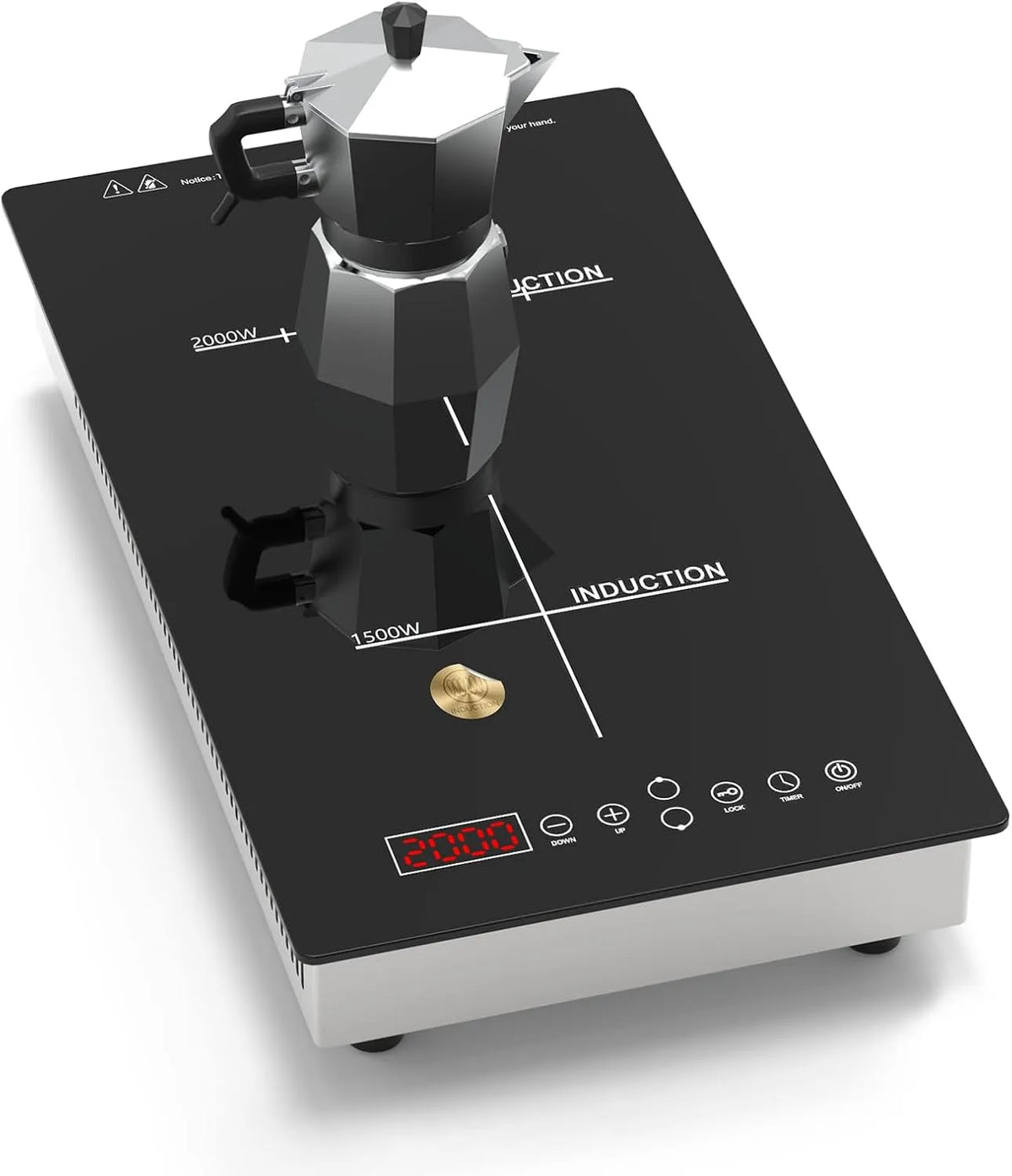 Plaque à induction, Encastrable 2 Foyers 3500W, tension 230V pour Cuisine ou Plan de Travail, Plaque de Cuisson Électrique avec Commande Tactile
