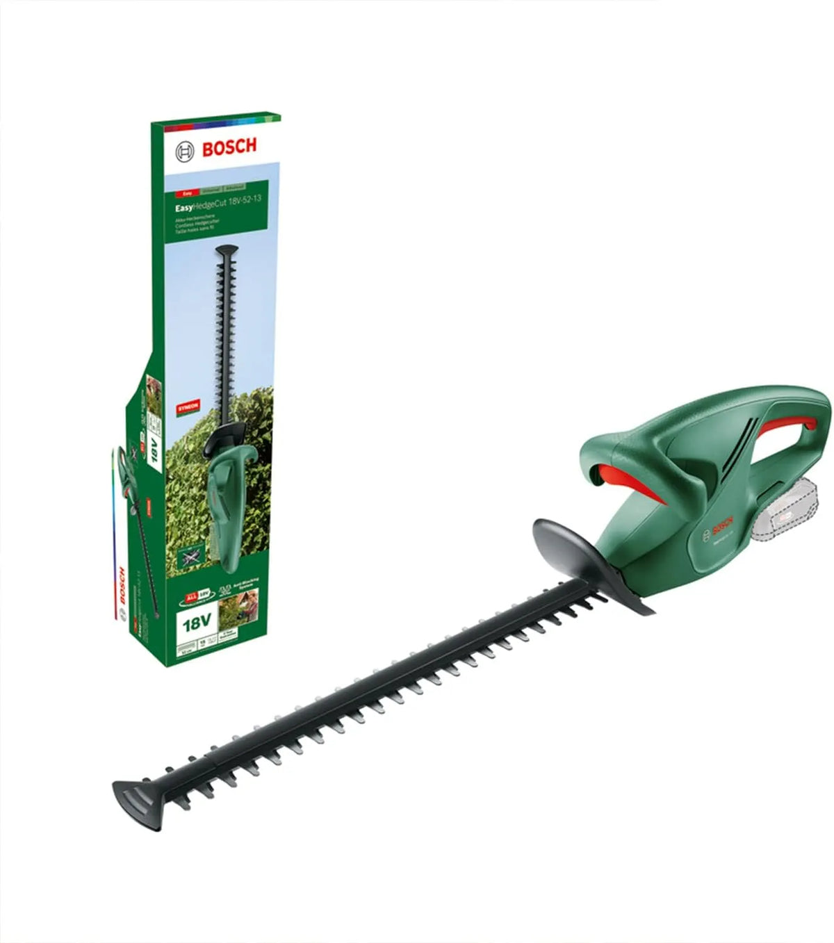 Bosch modèle tension, système 18 V 18V-52-13, lame de 52 cm de longueur, EasyHedgeCut, sans batterie, livré dans un carton, Taille-haies sans fil