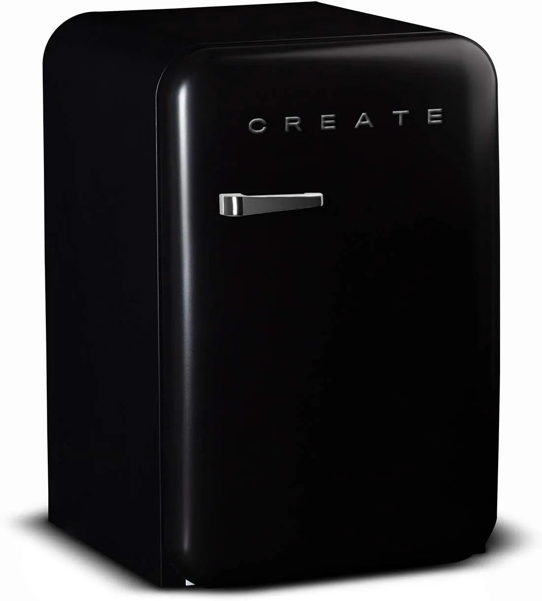 Réfrigérateur FRIGO 83.5, 2 étagères, CREATE, régulateur de température, RÉTRO finition argentée finition noire avec poignée finition argentéeé
