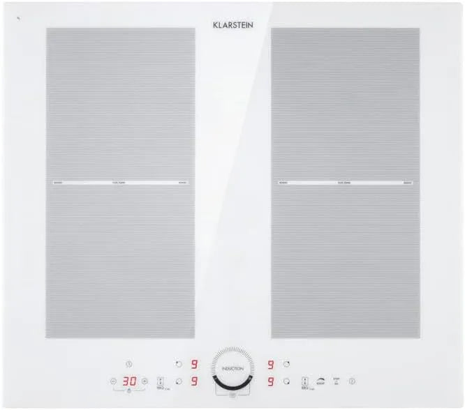 Klarstein plaque de cuisson, Induction 7000W, Encastrées 4 Feux, de Cuisson Electrique à Induction, Tables de Cuisson Encastrable, Contrôle Tactile